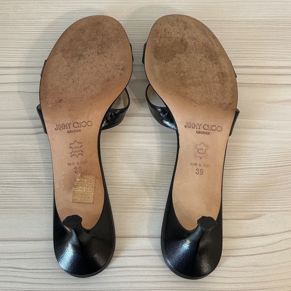Vintage Jimmy Choo Kitten Heels Black Leather 39 - Picture 13 of 16